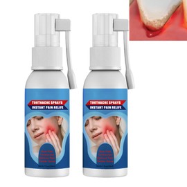 Gingiva Mundspray zur Linderung von Zahnschmerzen, zur Linderung von Zahnfleischschmerzen, zur sofortigen Behandlung der Zähne, frischer Atem, tragbar, 2 Stück