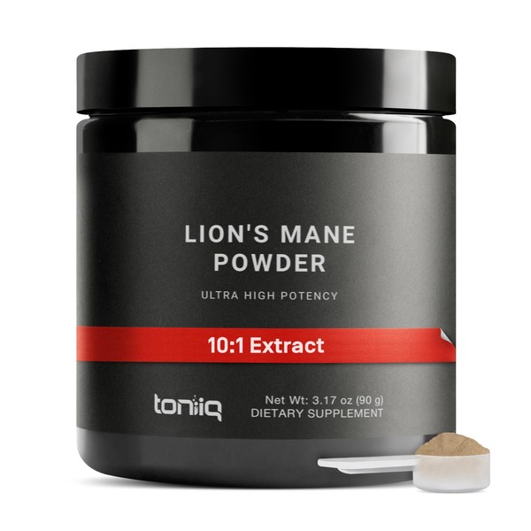 Toniiq Lion's Mane Powder - Ultra High Potency 10:1 Extract