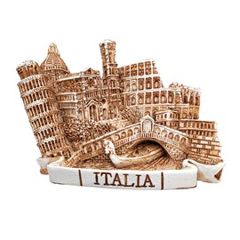 Decorative 3D Fridge Magnet Italian Cities Rome Florence Milan Venice Pisa Souvenir Artistic Resin Vintage Antique Gift Idea Magnetic Board Home Kitchen Office