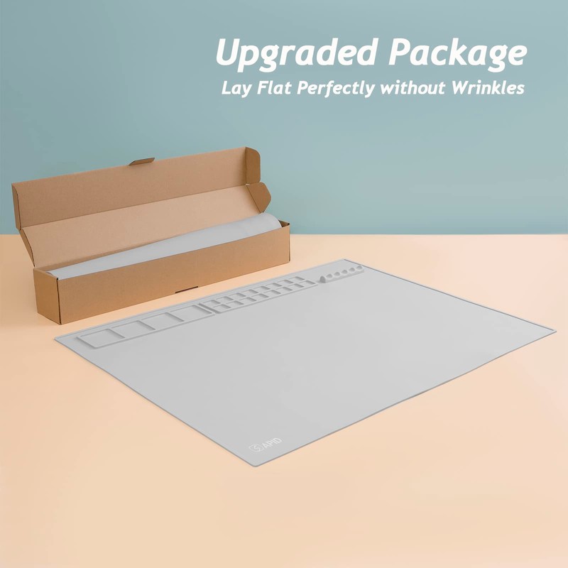SAPID Extra Large 32"x24" Silicone Painting Mat with Raised Edges,