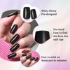 LoveOurHome 240pc Black Square Press on Nails Medium Fake Nails