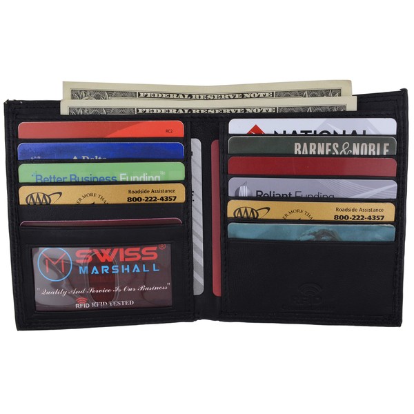 Swiss Marshall RFID Blocking Men's Slim Bifold Hipster Credit Card