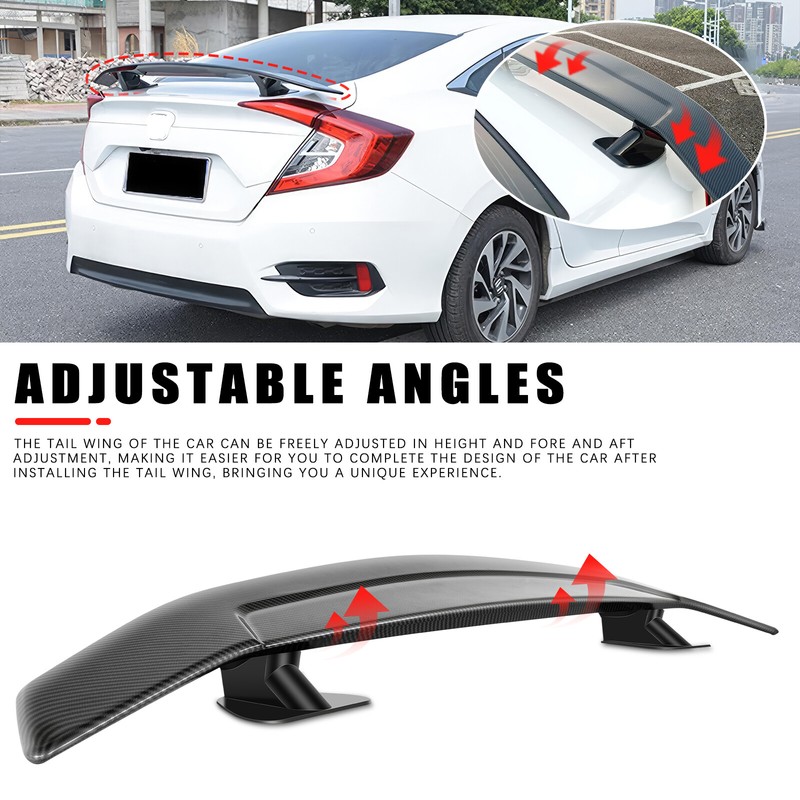 JMTBNO 47" Car Rear Trunk Spoiler Wing Carbon Fiber W/Adhesive