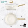 Gipp Nonstick Deep Frying Pan 11 Inch White Saute Pan