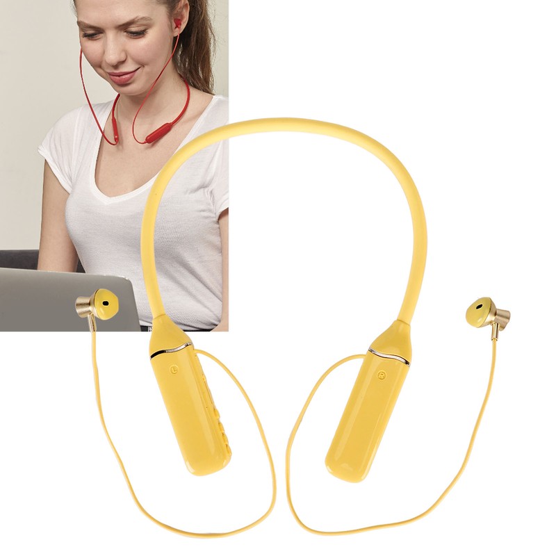 Bluetooth Neckband Headphone LED Power Display Memory Card Playback Magnetic