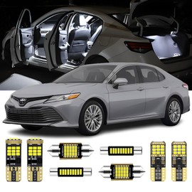 12 Pieces Camry Interior LED Lights Kit Replacement for Camry 2012 2013 2014 2015 2016 2017 2018 2019 2020 2021 2022 2023 2024 LED Interior Bulbs, Trunk lights + License Plate Lights, Install Tool