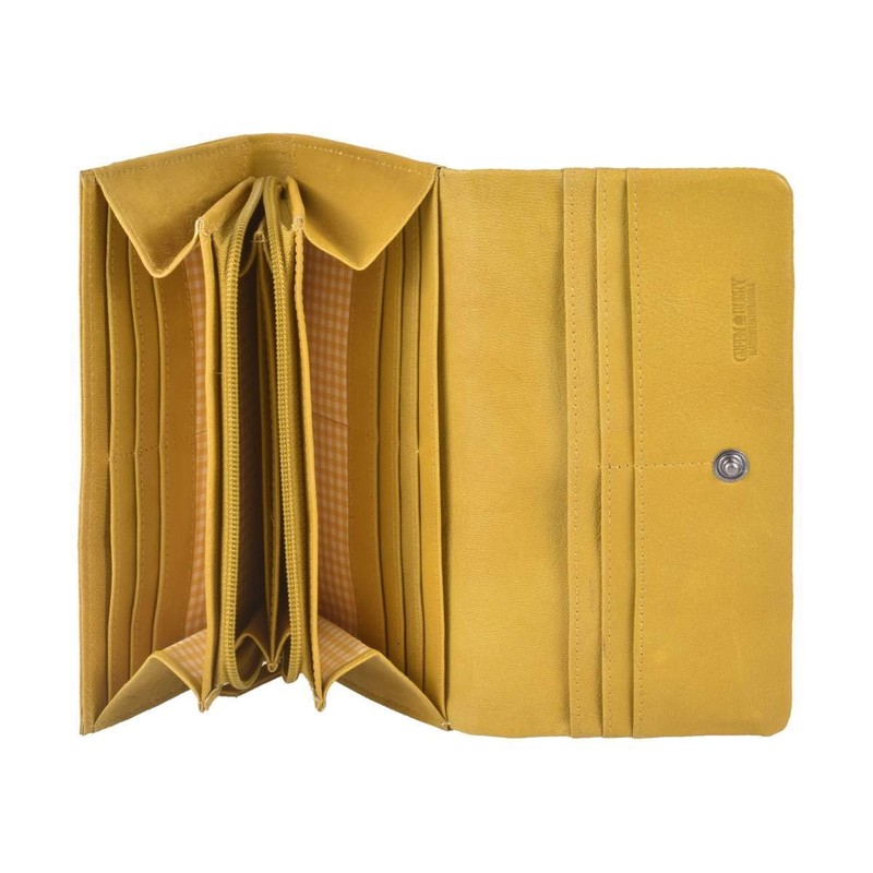 Greenburry Tumble Nappa Leather Wallet 19 cm, yellow, Elegant