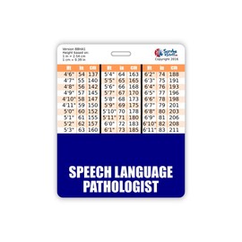 Speech Language Pathologist Badge Buddy Horizontal w/Height & Weight Conversion Charts (Oversized, Navy)