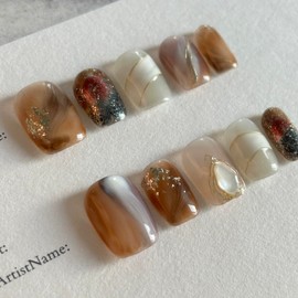 LemiVibe · "Rainbow Rock" Nail Tip Short 100% Handmade Nail Gel Nail Seal Self Nail Sticker Home Nail Design Self Nail