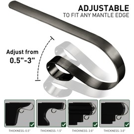 Edoneery Christmas Stocking Holders for Fireplace Mantle with Separate Double-Sided Tapes, 4 Pack Adjustable Non-Slip Metal Stocking Hangers for Mantel Xmas Party Decorations,Brushed Nickel