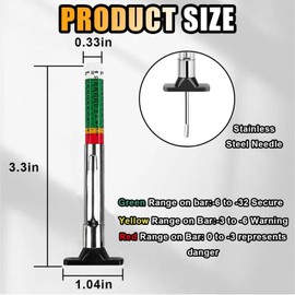 2 PCS Tyre Tread Depth Gauge Uk Tyre Depth Gauge, Tire Tread Depth Gauges For Car Color-Coded Car Tire Metric Accurate Measurement Tool 0-32NDS/0-25mm Range,tire Gauge for Various Vehicles