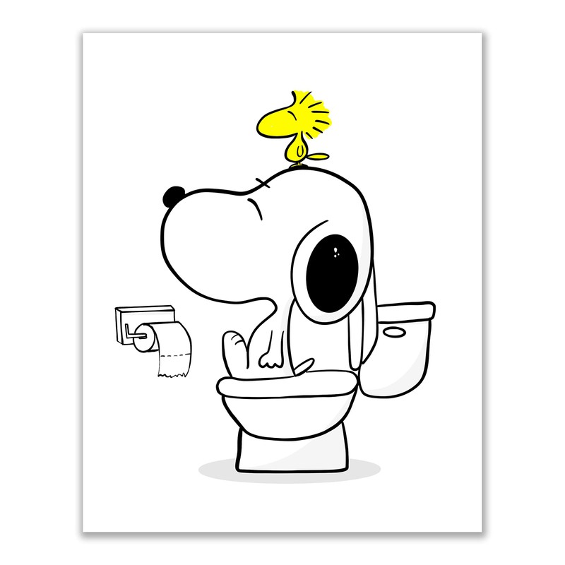 Snoopy and Woodstock Bathroom Prints - Set of 4 (8