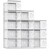 X-Large Shoe Storage Box Fit Size 14, Clear Plastic Stackable