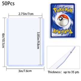 Top Loader 50 Sheets 3" x 4" Trading Card Sleeves Holder Hard Plastic Card Protectors for Baseball Sports Hockey Golf Cards