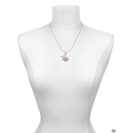 Delight Jewelry Silvertone Mom Banner on Pink Crystal Heart - Silver-tone Clip on Charm with Mini Year 2025