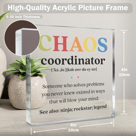 Chaos Coordinator Gifts, Chaos Coordinator Gift for Manager Leader Coworker Boss Mentor Teacher Nurse, Thank You Gifts Chaos Coordinator Office Desk Decorative Sign Acrylic Plaque Sign