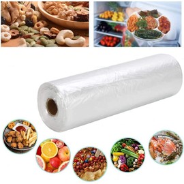 Efforias 500 Polythene Bags on a Roll Fruit Vegetable Clear Plastic Butchers Counter Bags Polythene Counter Bags | 9" x 14" | Fruit/Veg/Food/Meat (1 Roll - 500 Bags)
