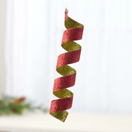 Factory Direct Craft Sparkling Red and Green Spiral Ornaments | 6 Ornaments