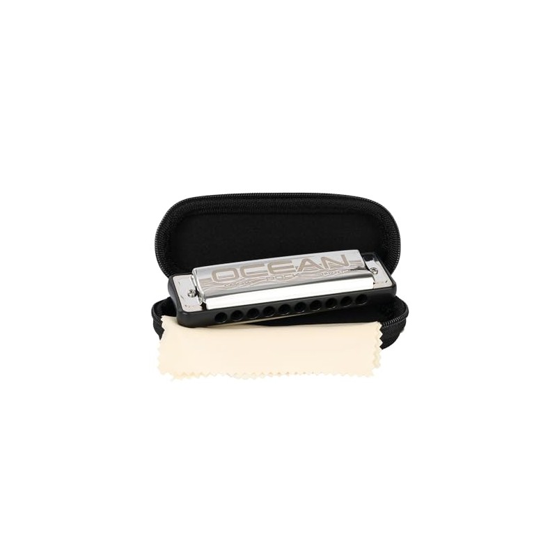 Ocean Rock Blues Harmonica in E, black (incl. stylish soft