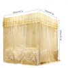 Luxury Princess Three Side Openings Post Bed Curtain Canopy Netting