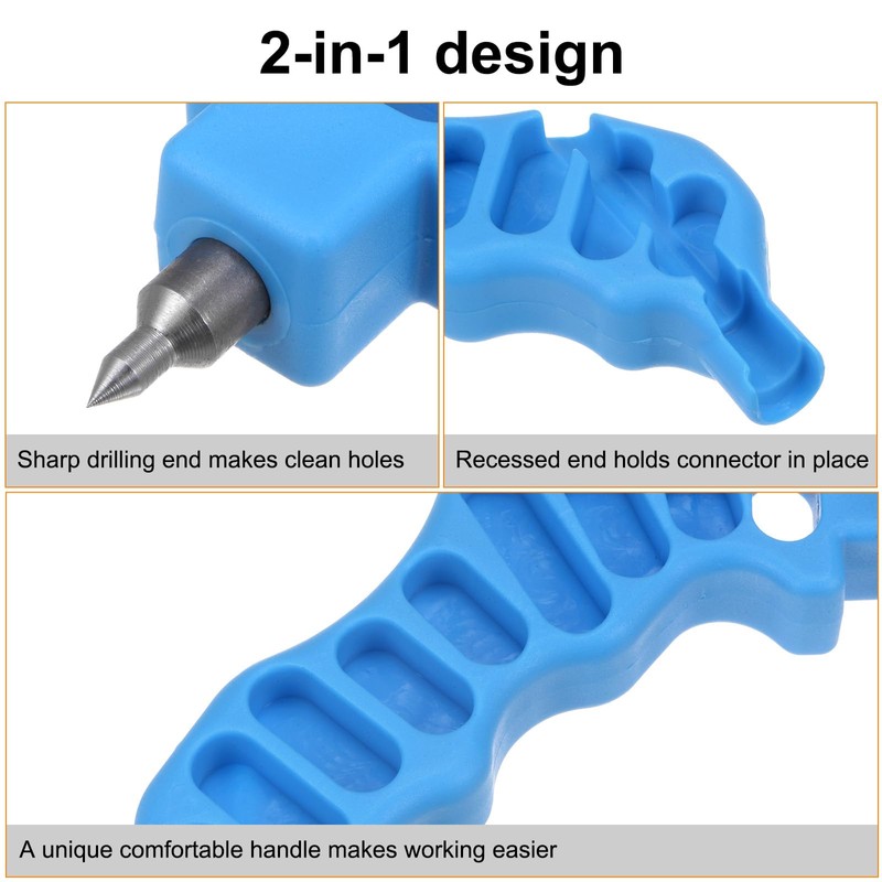 HARFINGTON 2Pcs 2-in-One Drip Irrigation Tubing Hole Punch 4mm for