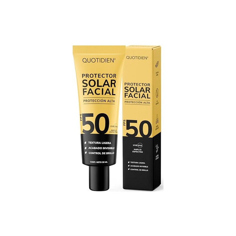 Quotidien Protector Solar Facial FPS 50 con Textura Ultra Ligera,