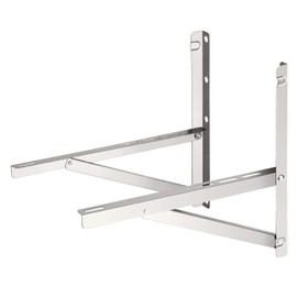 TURBRO Wall Mount Bracket for Mini Split Ductless Air Conditioner Heat Pump System, Foldable Stainless Steel Stand, Support Condenser up to 350 lbs (7,000-18,000 BTU), 1 Pair