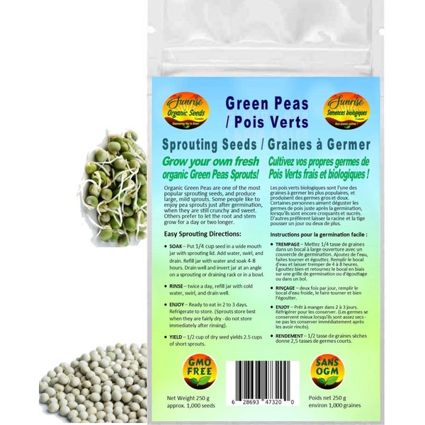 Green Peas Sprouting Seeds | Pois Verts Graines à Germer