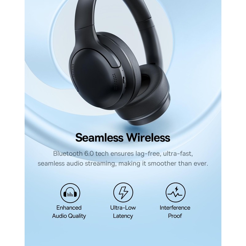 Baseus Bass BH1 Lite Bluetooth Headphones Over Ear, SuperBass, 80H