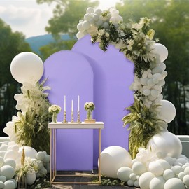 SINSSOWL 6.6 FT Arch Lavender Arch Covers Stretchy Backdrop Round Top Chiara Backdrop Stand for Wedding Party Birthday Baby Shower Reception Bridal Shower Decoration