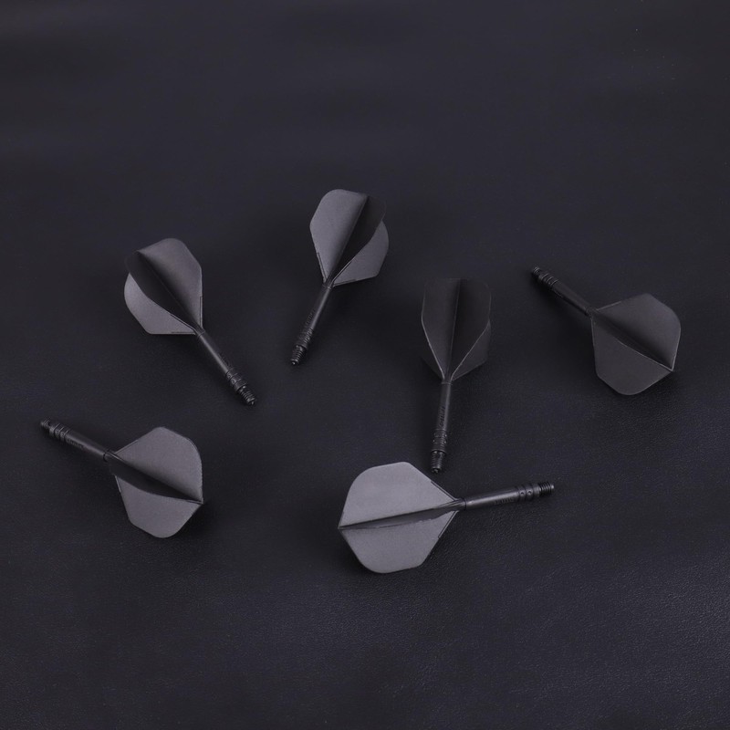 CyeeLife 6 Packs Integrated Dart Flights and Shafts,one Piece Accessory-Black