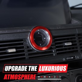 Tumukiw 1PCS Vent Ring Trim Cover Center Compass Trim Ring Compatible with Ineos Grenadier 2020-2024 Aluminum Alloy Air Conditioning Outlet Trim Decoration Accessories (Red)