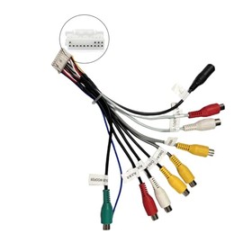 Adaptador RCA Cable para Android Radios de Coche, Estéreo Audio Video AUX Cable con Puerto de Micrófono, Entrada-Salida de Vídeo y Subwoofer