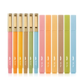 Mr. Pen- Aesthetic Highlighters and Pens No Bleed, 12 Pack, Pastel Color Bible Highlighters No Bleed, Black Ink Bible Pens, Highlighter Pens, No Bleed Highlighters for Bibles, Bible Pens