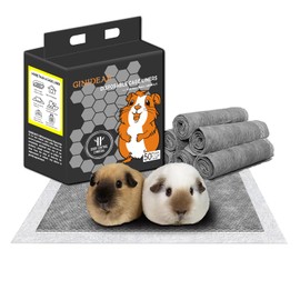 GINIDEAR Guinea Pig Bedding, Disposable Guinea Pig Cage Liners, Charcoal Odor Controlling Absorbent Waterproof Pee Pads for Rabbits, Hamster and Other Small Animals. 18''x24'',50 Count