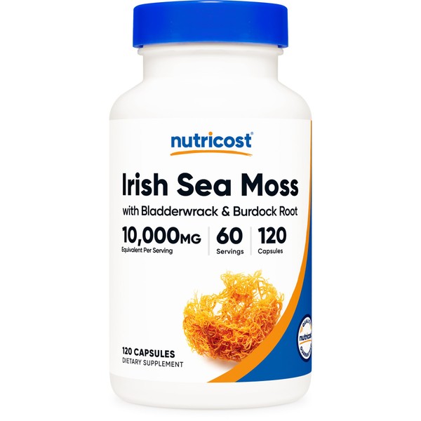 Nutricost Irish Sea Moss Extract (10,000mg) 120 Capsules - Bladderwrack,