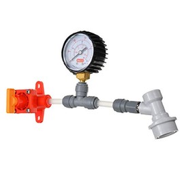 Bend Valve with Pressure Gauge, Plug-In Coupling and Pressure Regulator