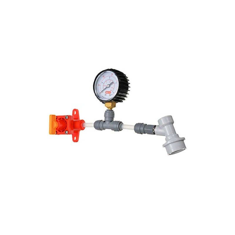 Bend Valve with Pressure Gauge, Plug-In Coupling and Pressure Regulator
