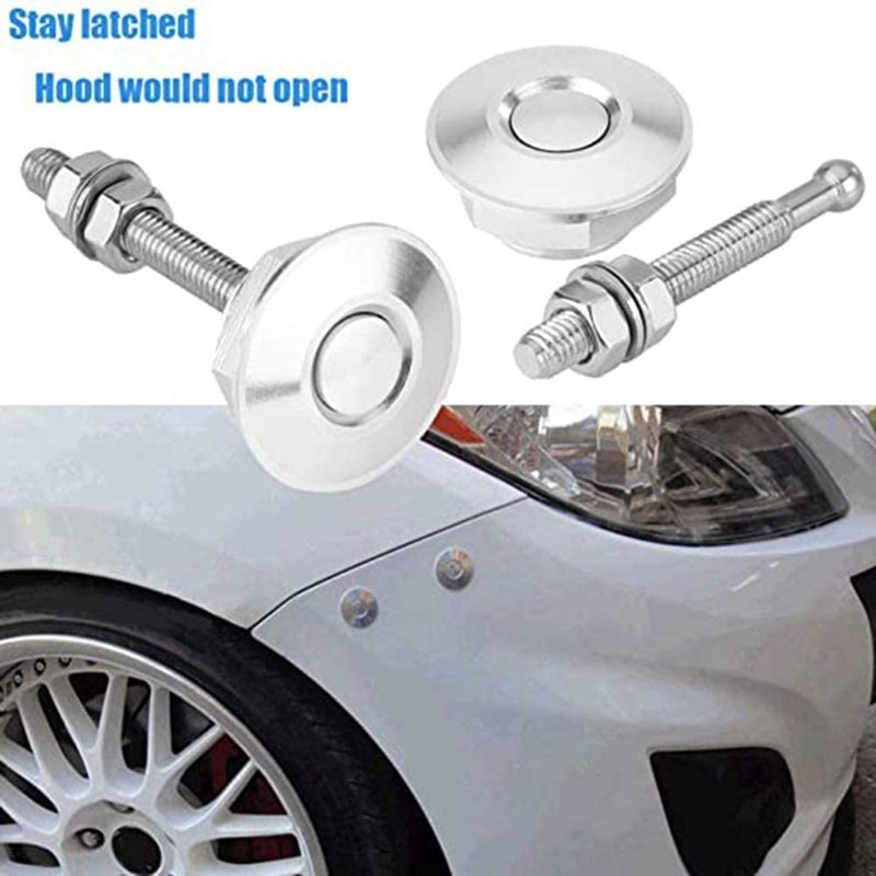 4 PCS Quick Release Hood Pins, Universal Aluminum Vehicle Hood