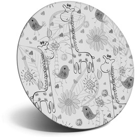 Destination Vinyl ltd Magnet for Refrigerator, Fridge BW - Cute Baby Giraffe Flowers Animals Fun for Office, Cabinet and Whiteboard, Magnetic Stickers, 41164