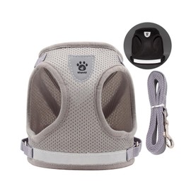 Cat Harness and Lead Set,Kitten Harness Adjustable Lead Set,Chihuahua Harnesses,XS Dog Harnesses,Cat Leash,Escape Proof for Daily Walking Puppy Kitten Vest for Extra Small Dogs Cats(Gray,XS)