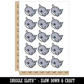 Kawaii Narwhal Temporary Tattoo Water Resistant Fake Body Art Set Collection - 15 2" Tattoos (1 Sheet)