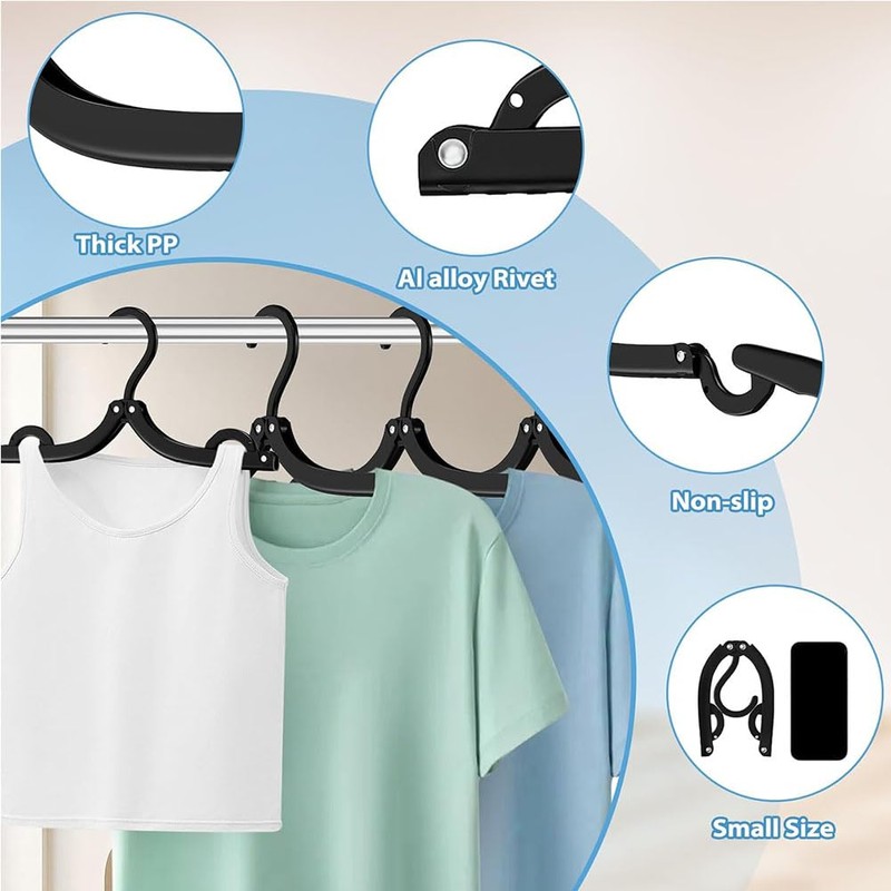 Foldable Travel Hangers Plastic Portable Folding Clothes Hangers Cruise Ship