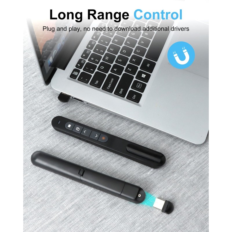 Presentation Clickers for powerpoint,Wireless Presenter with USB Receiver, Red Laser