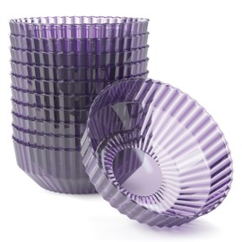 Exquisite Purple Plastic Bowls Disposable - 16 Oz - 20 Count - Disposable Soup Bowls - Great for Weddings Parties And Formal Occasions