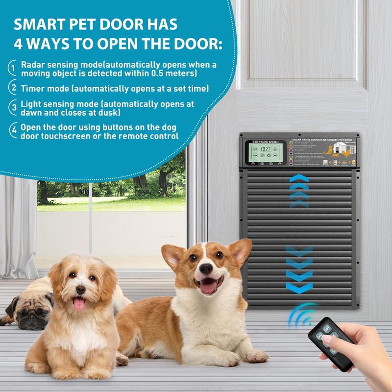XRDZYXGS Smart Automatic Pet Door | Radar, Timer & Light