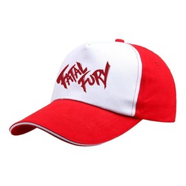 Chucatoso Gorra Fatal Fury Videojuego Arcade Retro Peleas (Rojo/Blanco) Ajustable Talla Única Transpirable Gorra de Béisbol Ajustable Bordada Gorra de Poliéster Mezclado