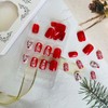 24Pcs Christmas Press on Nails Short Square Fake Nails Glitter