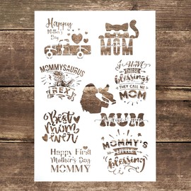DIY Decorative Mother's Day Stencil Template for Painting on Canvas Wood Furniture Craft Paper (A4 Size)