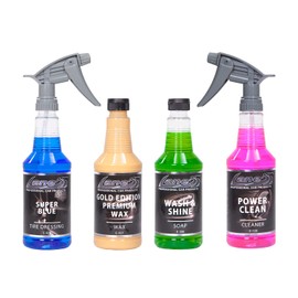 LANE'S Premium Detail Kit - 32oz- Contains Super Blue Tire Dressing - Gold Edition Premium Wax - Wash & Shine Soap- Power Clean Vinyl Cleaner